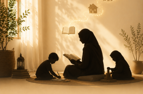 A Muslimah mom studying- following the teachings of prophet Muhammad صل الله عليه وسلم of seeking for knowledge being compulsory on every believer.
